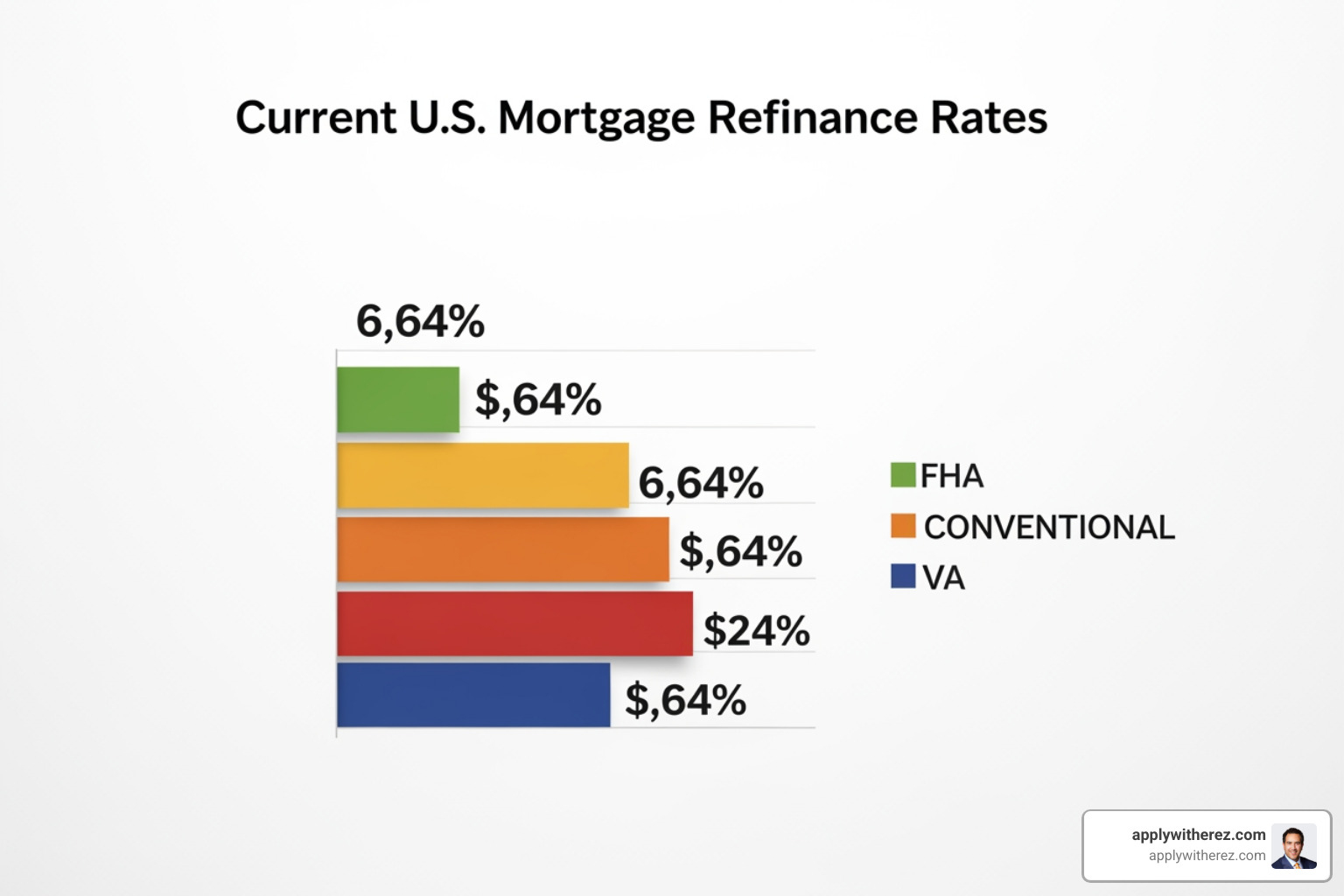 Rate comparison chart showing FHA vs Conventional vs VA