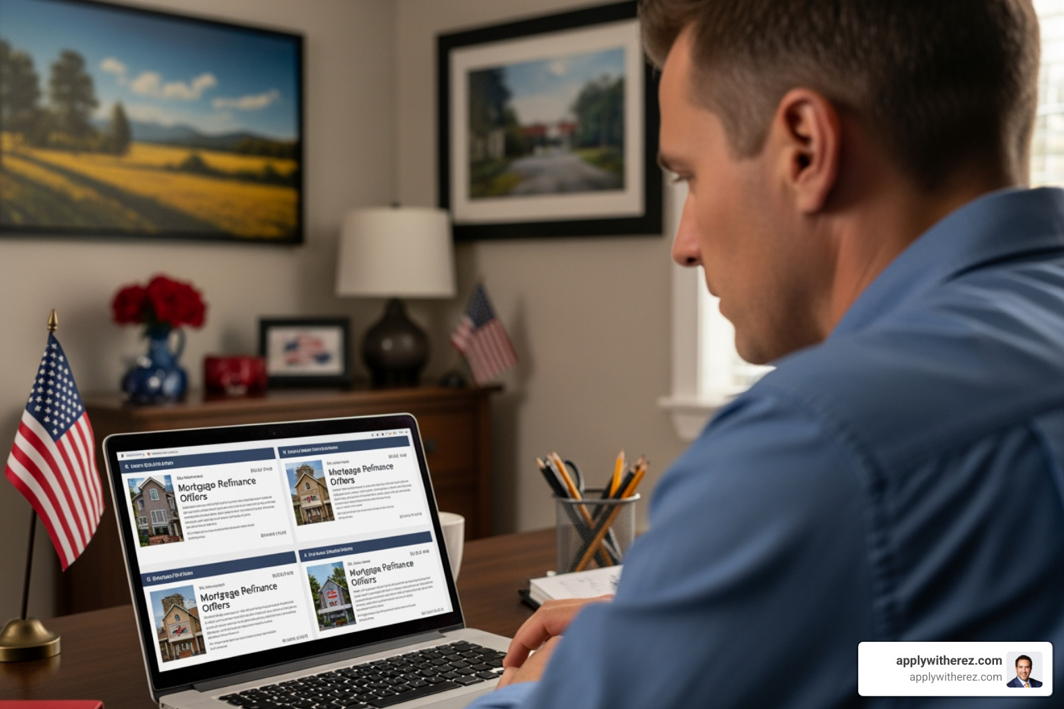 Borrower comparing multiple mortgage offers on a laptop