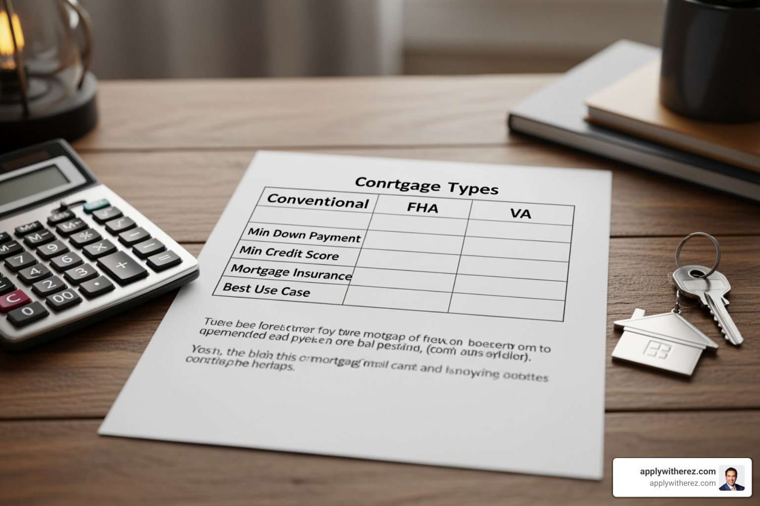 loan comparison chart for first-time buyers