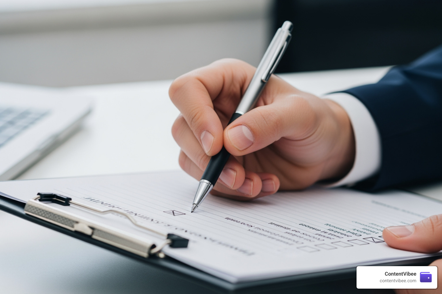 a hand checking off items on a clipboard checklist