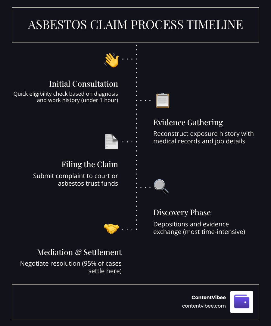 Comparison of average settlement vs trial verdict amounts for asbestos claims infographic