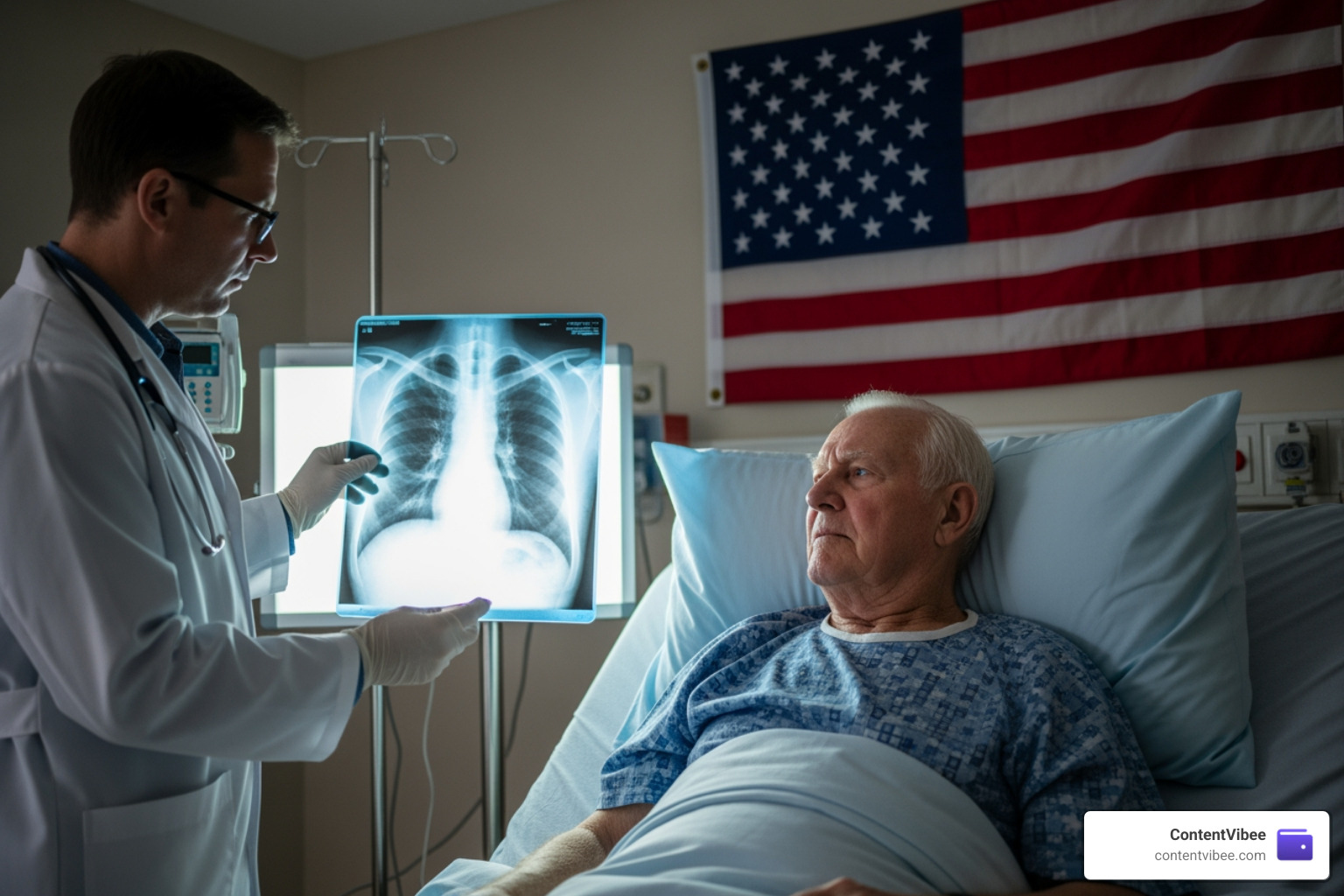 A veteran receiving medical care for mesothelioma