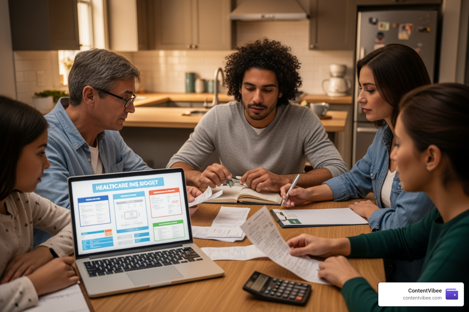 family discussing financial goals and healthcare budget