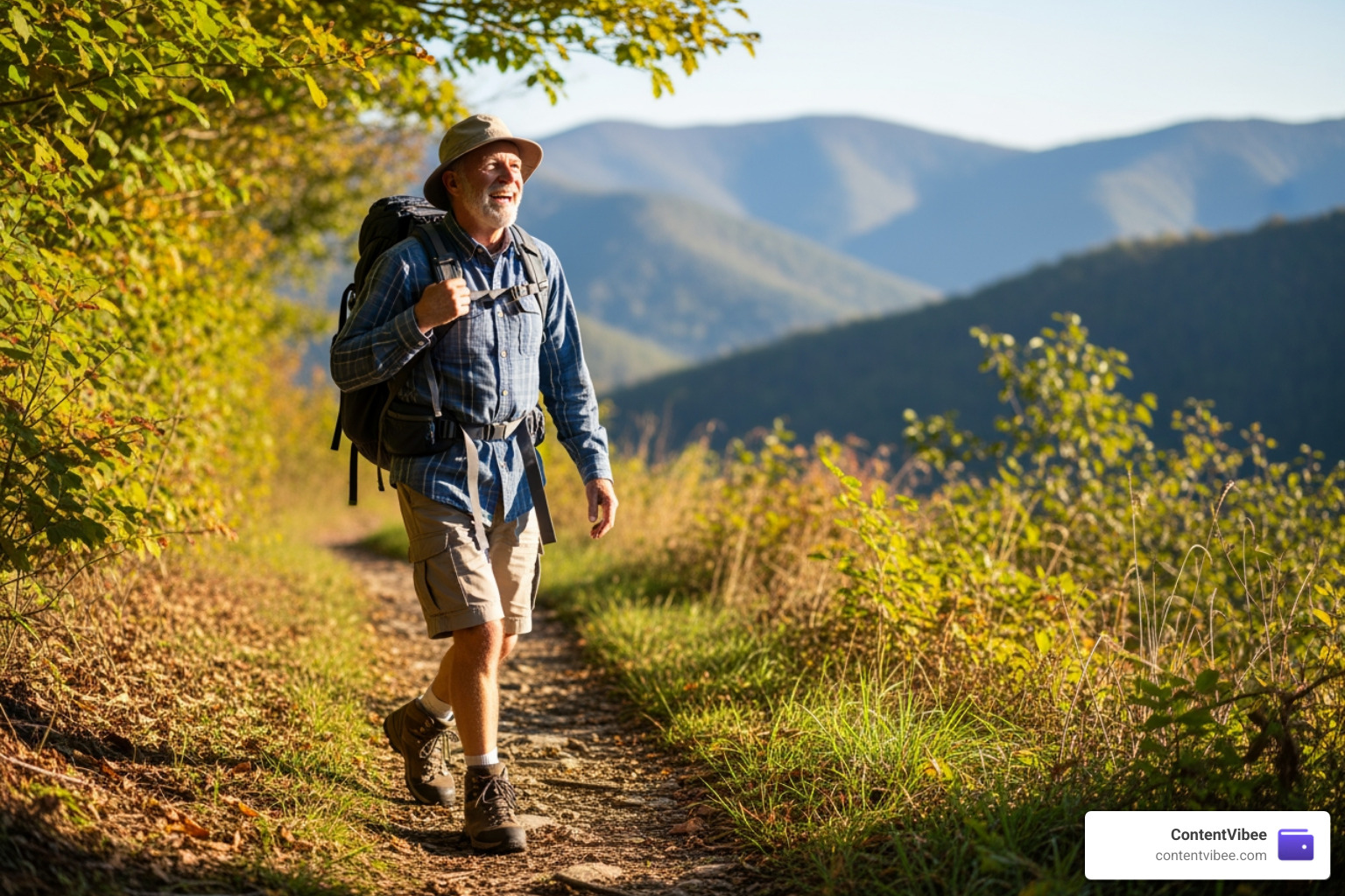Early retiree enjoying a hike while maintaining health coverage