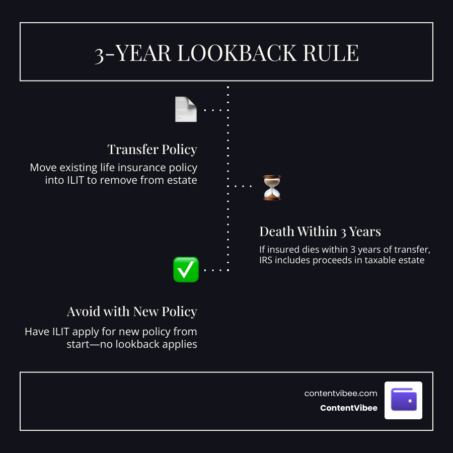 Infographic showing the 3-year lookback rule for policy transfers infographic