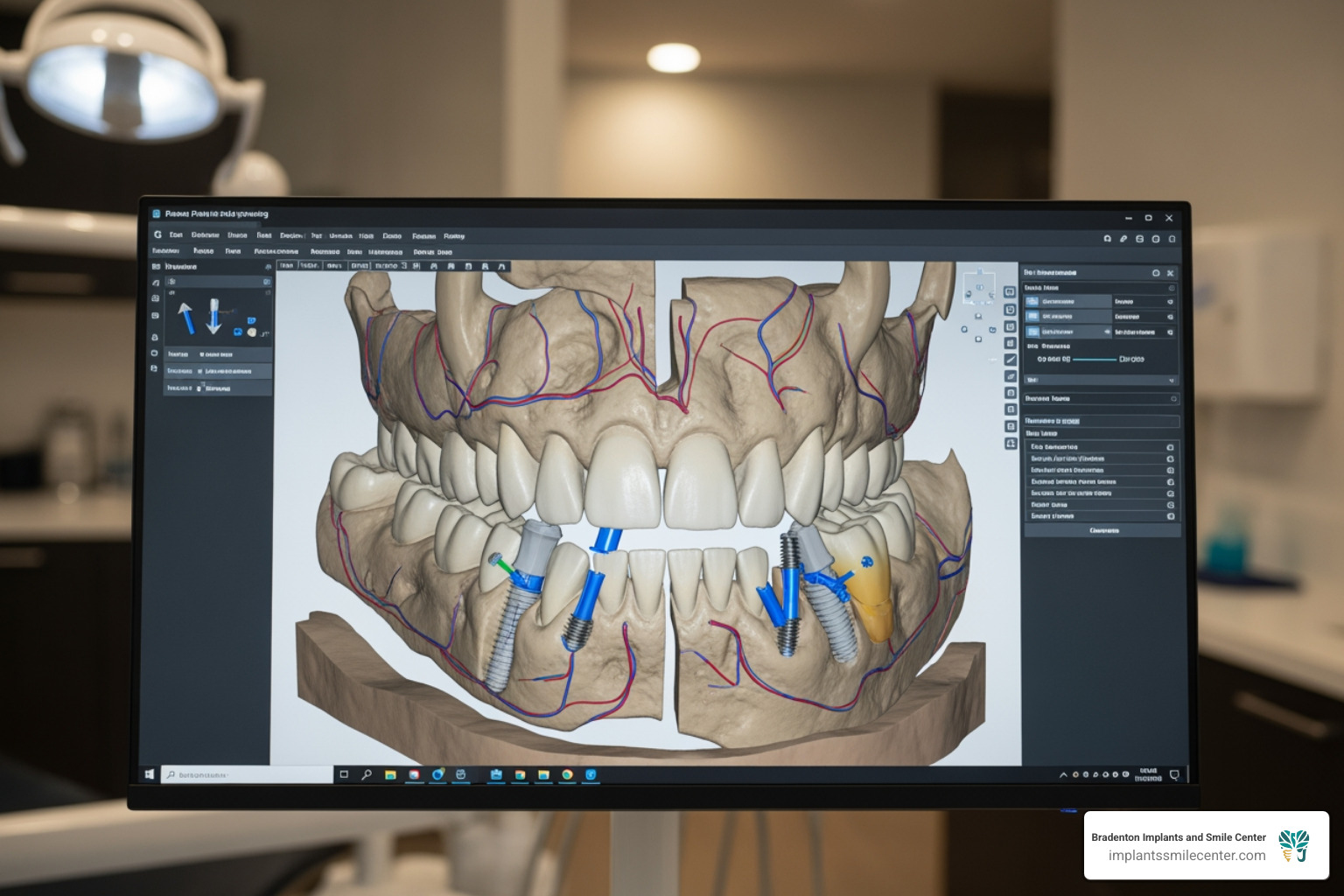 3D digital implant planning process showing computer-guided placement