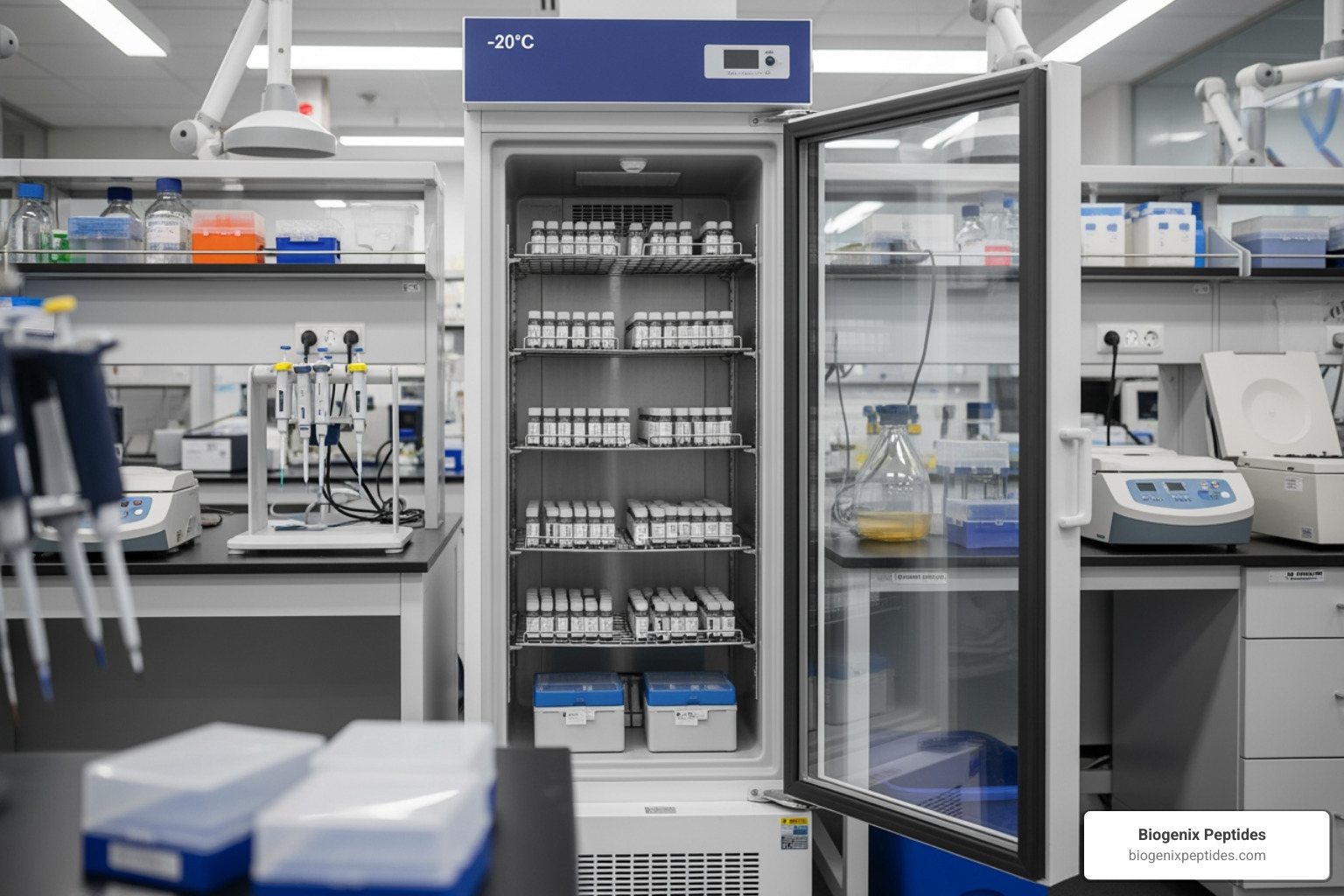 Laboratory cold storage unit for peptide preservation