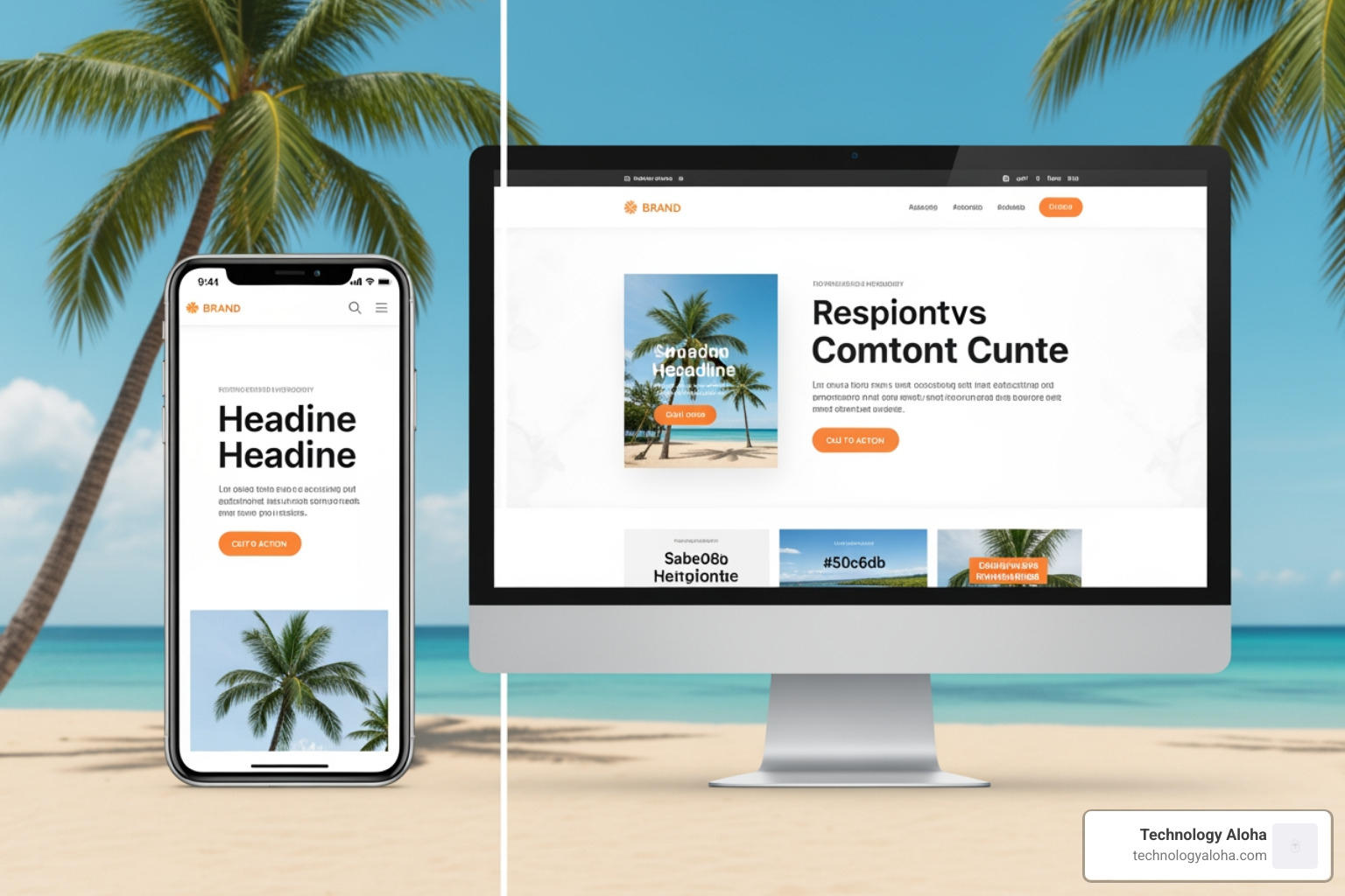 Mobile vs desktop content layout showing responsive text hierarchy and scannability