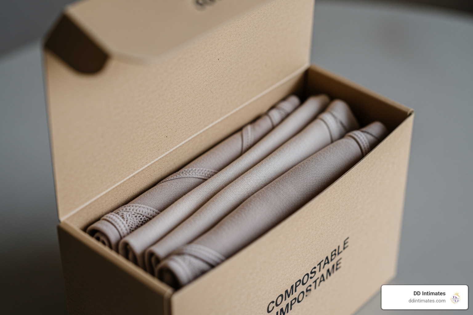 Sustainable lingerie brand packaging that is plastic-free