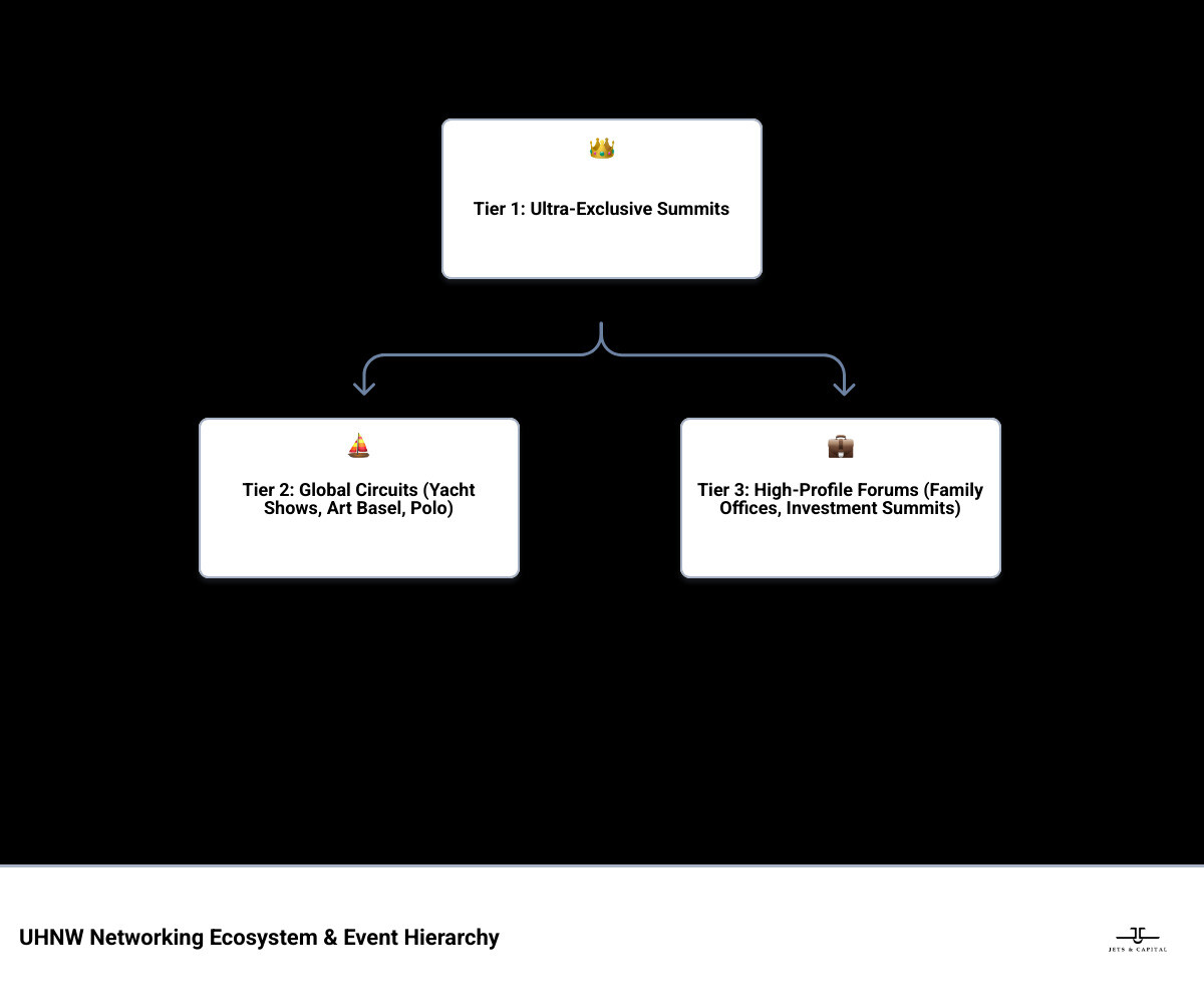UHNW networking ecosystem and event hierarchy infographic infographic