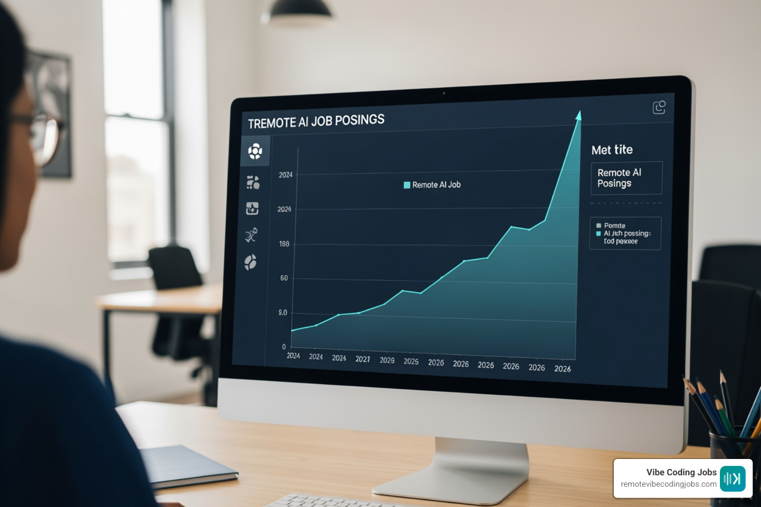 Trend chart showing the rise of remote AI job postings from 2024 to 2026 Trend chart showing the rise of remote AI job postings from 2024 to 2026