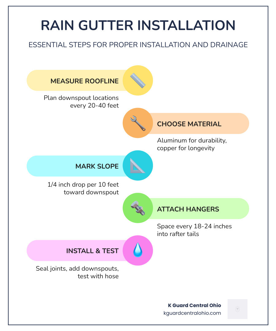 Anatomy of a high-capacity gutter system showing trough, hangers, and downspout infographic Anatomy of a high-capacity gutter system showing trough, hangers, and downspout infographic