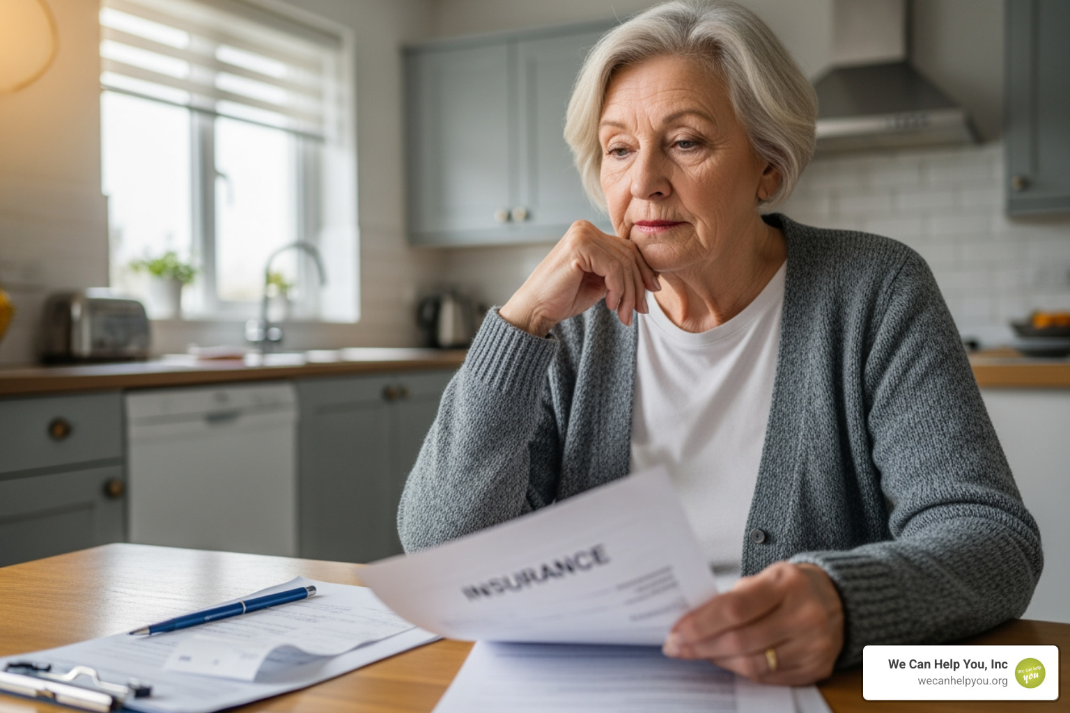 Senior reviewing medical bills and insurance documents Senior reviewing medical bills and insurance documents