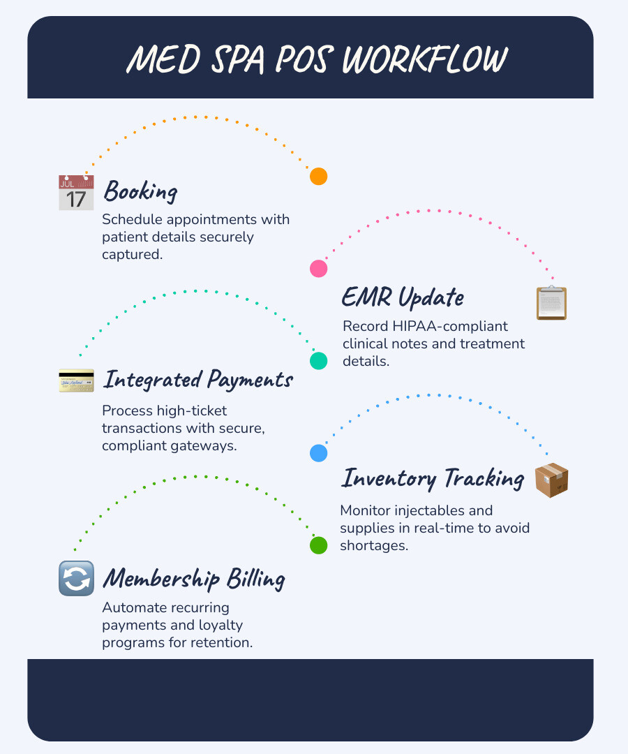 Med spa security protocols: encryption, audit trails, BAA, role-based access infographic Med spa security protocols: encryption, audit trails, BAA, role-based access infographic