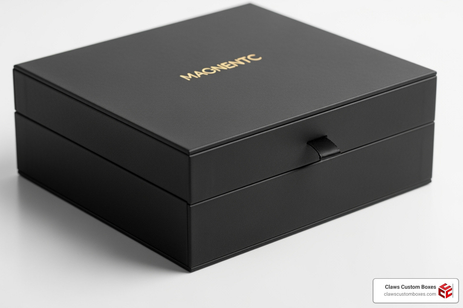magnetic flap box with a sleek finish and hidden closure