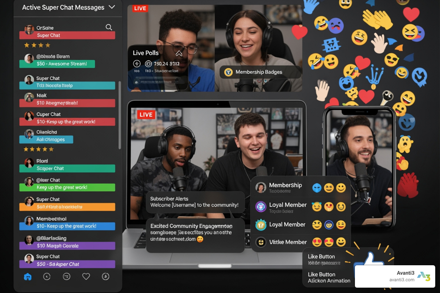 YouTube fan funding features like Super Chat and Memberships