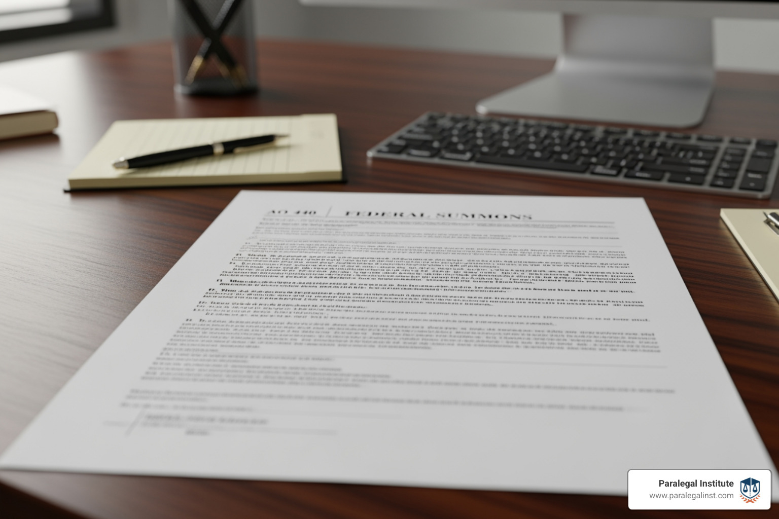 A federal summons form AO 440 used to notify defendants A federal summons form AO 440 used to notify defendants