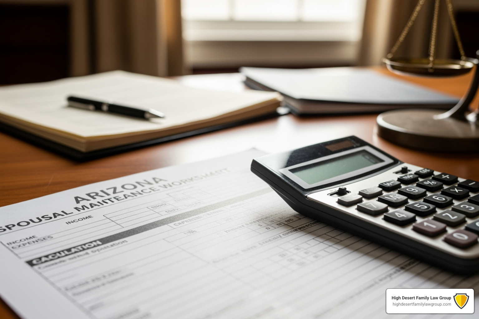 Arizona spousal maintenance worksheet and calculator
