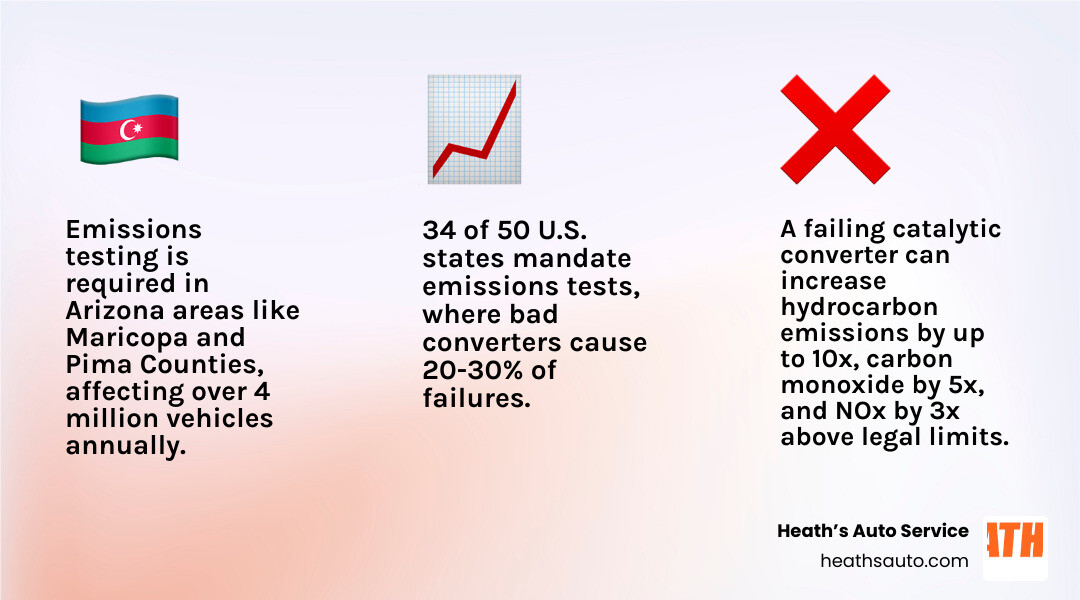 Arizona emissions and catalytic converter failure infographic infographic