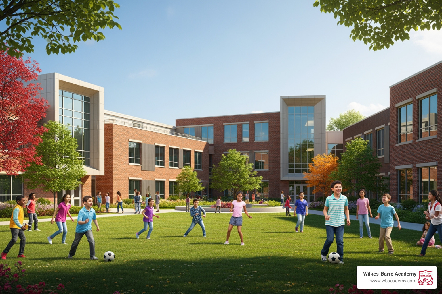 A vibrant school campus A vibrant school campus