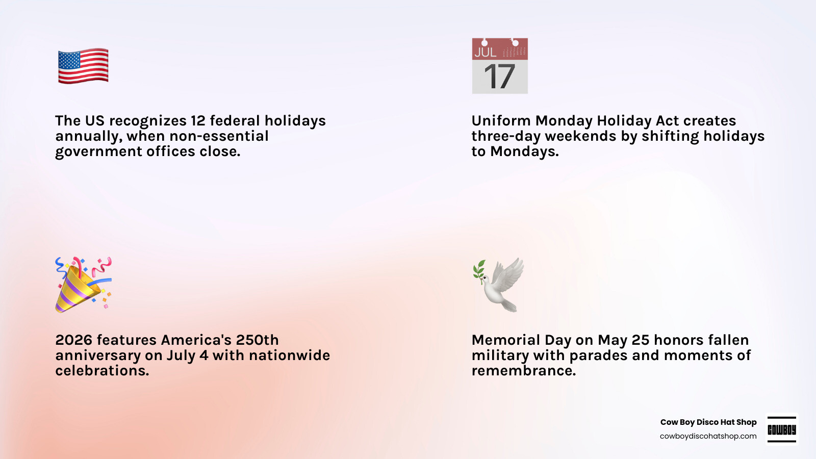 2026 US Federal Holiday and Festival cycle infographic infographic