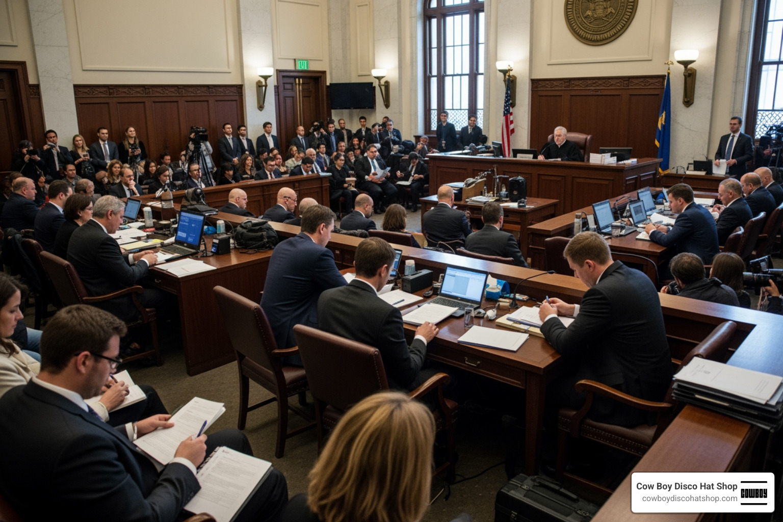 A busy federal courtroom in Oakland during the Musk vs Altman trial
