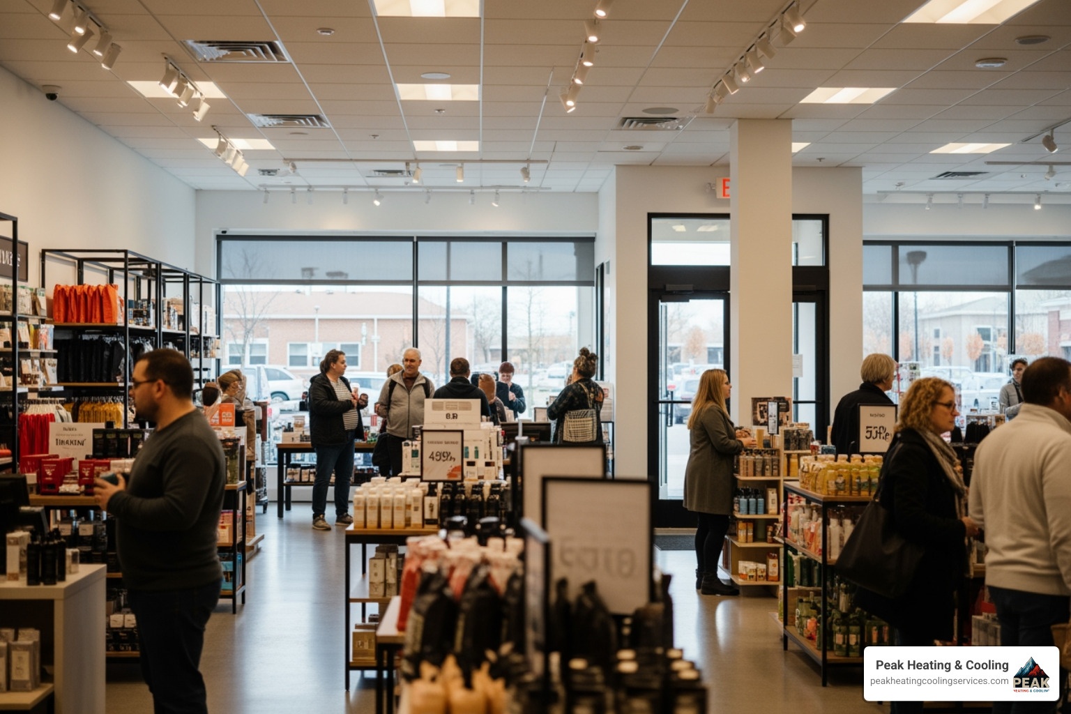 busy Chicagoland retail store with a comfortable shopping environment