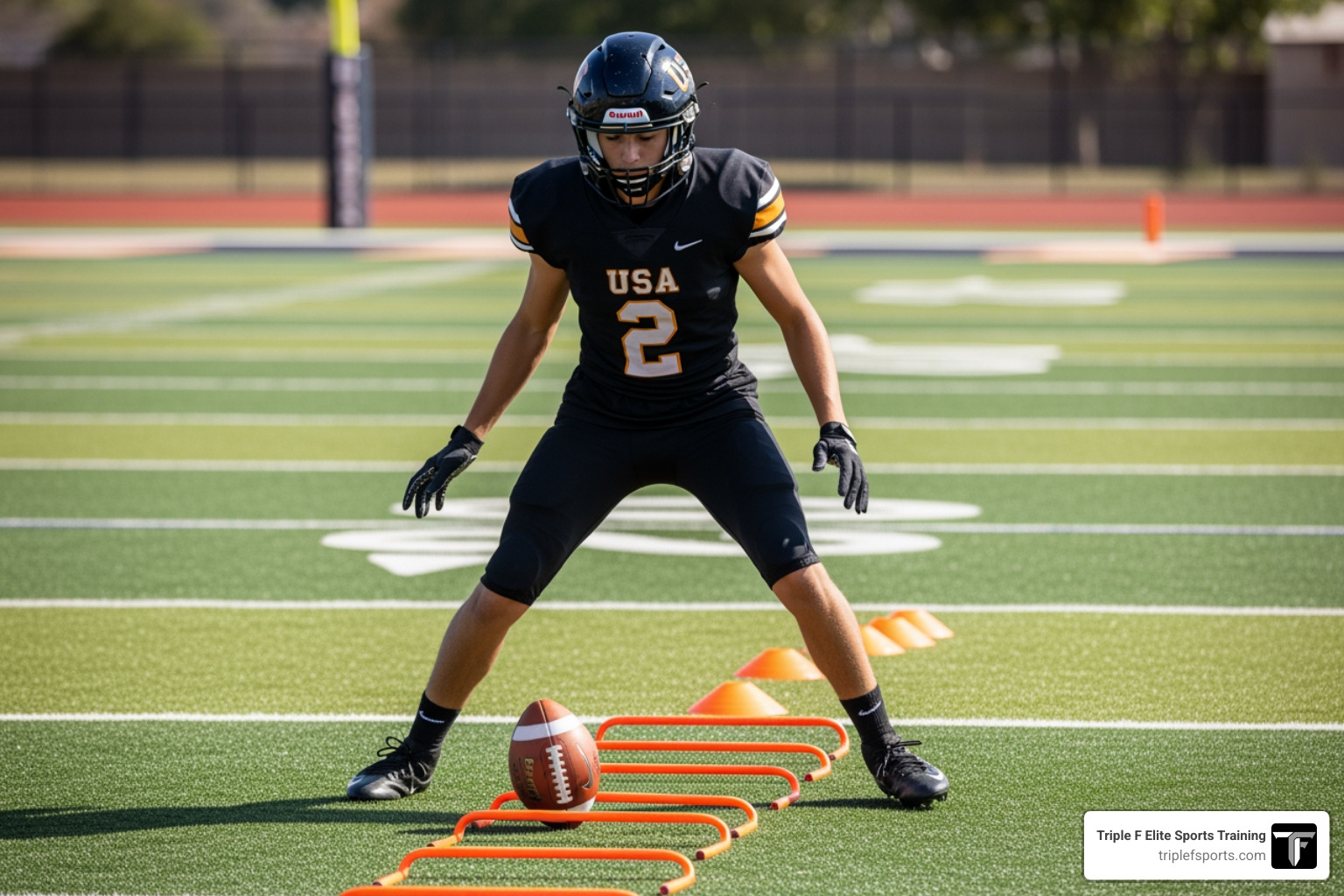athlete performing close-control dribbling through cones athlete performing close-control dribbling through cones