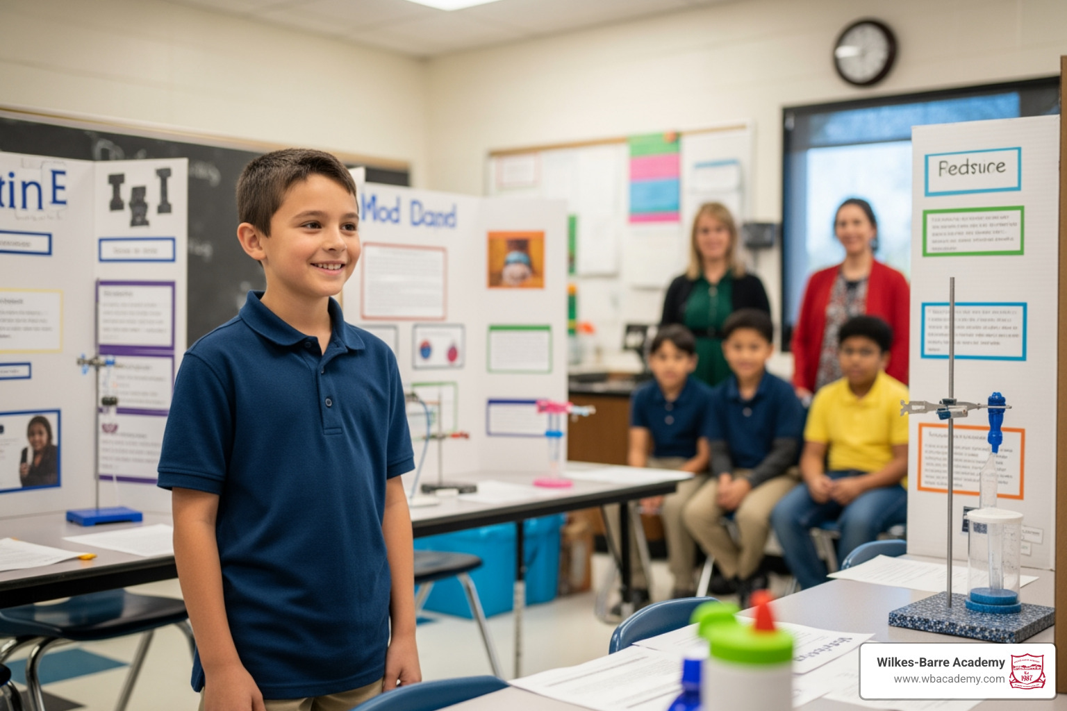 student presenting at science fair student presenting at science fair