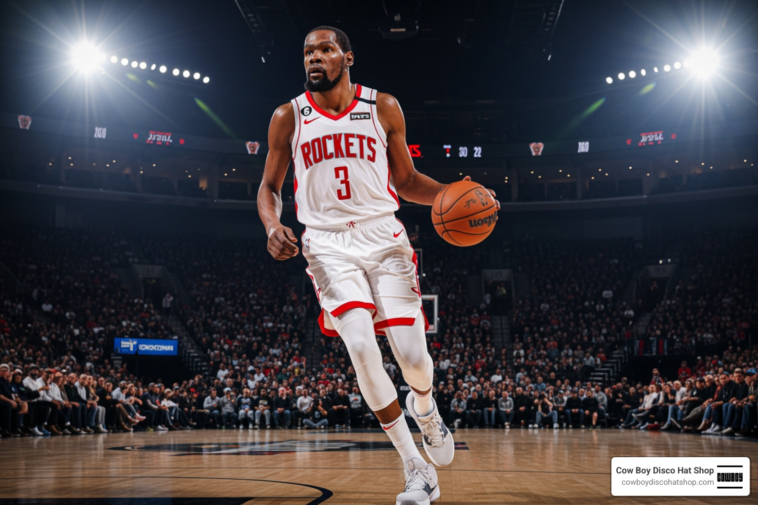 Kevin Durant in a Houston Rockets jersey during the 2025-26 season