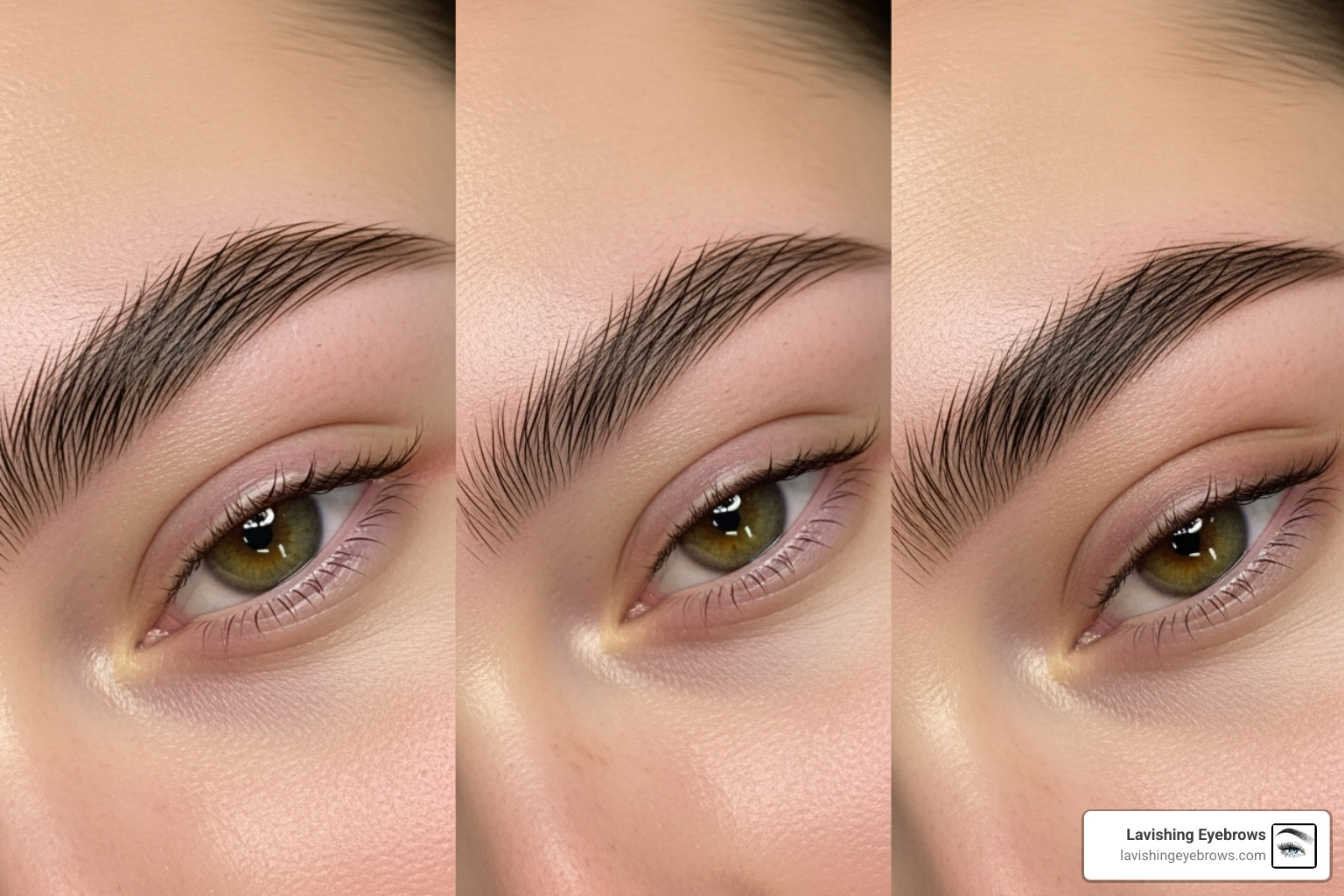 Comparison of different eyebrow textures from hair-strokes to powder shading