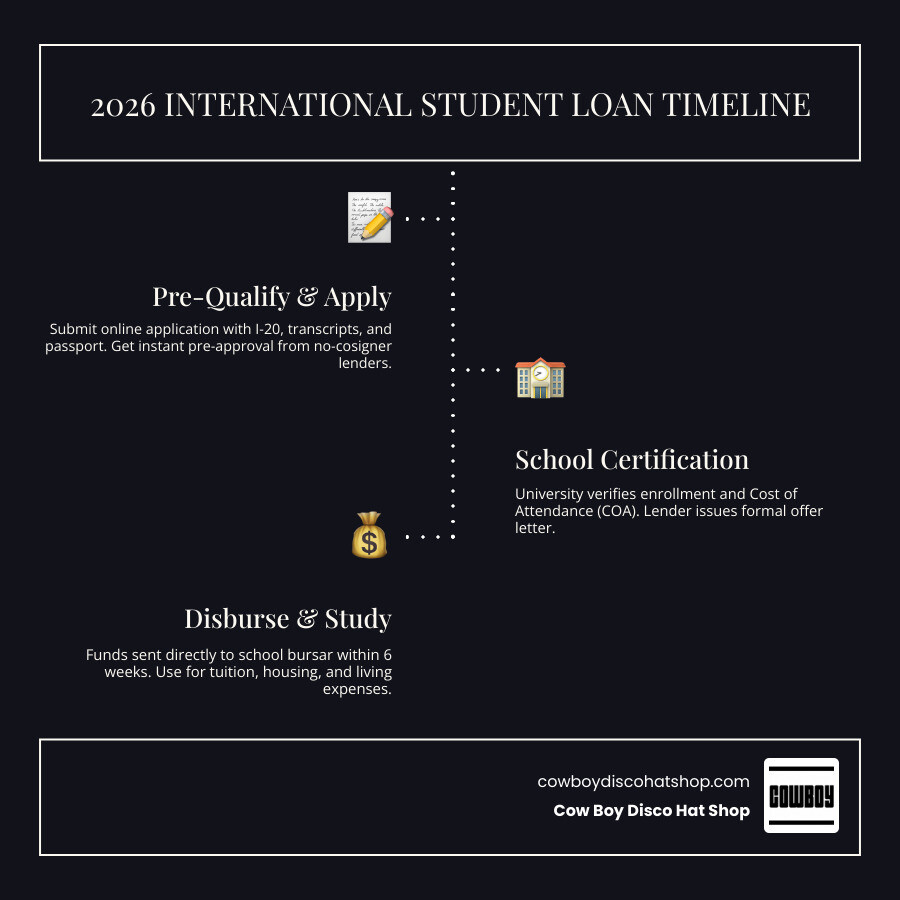 2026 international student loan application timeline infographic infographic
