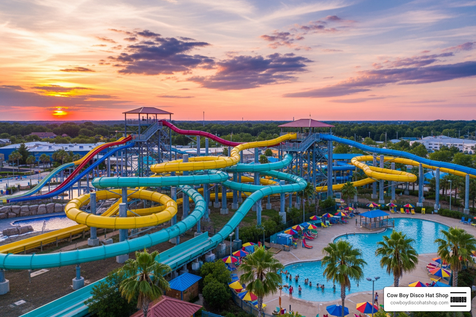 Wisconsin Dells waterpark skyline