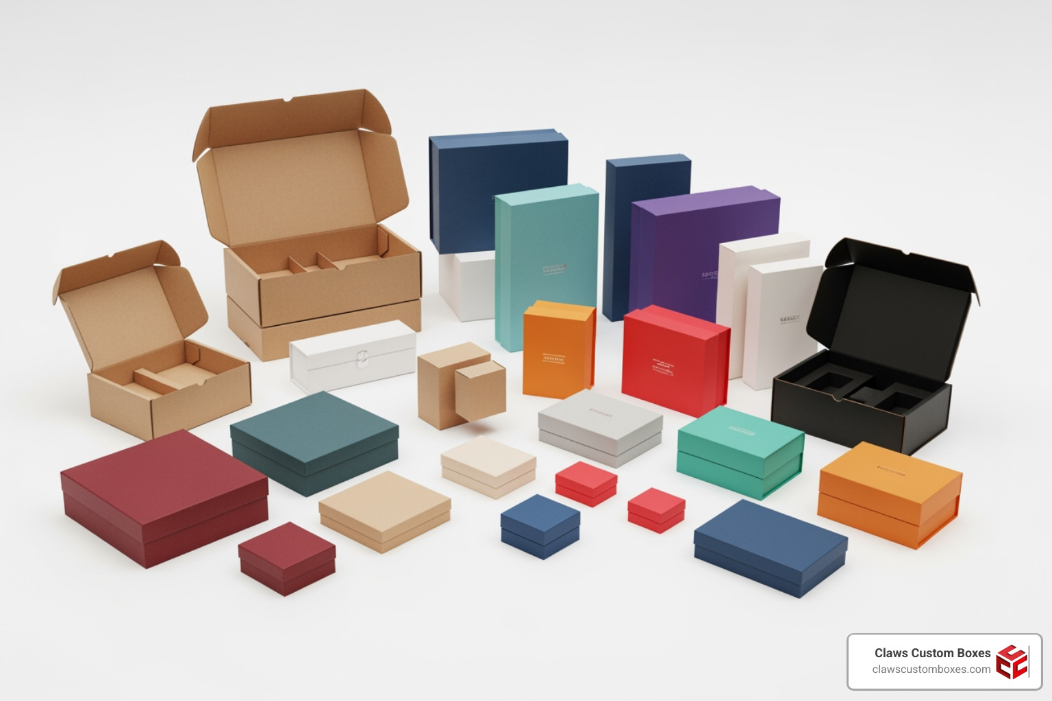 Various styles of custom flip top boxes including cardboard and rigid options Various styles of custom flip top boxes including cardboard and rigid options