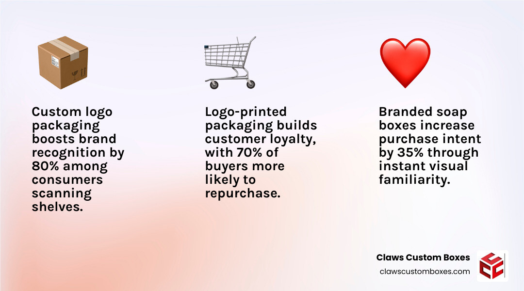 Infographic showing how custom logo soap boxes impact consumer purchase decisions at retail infographic