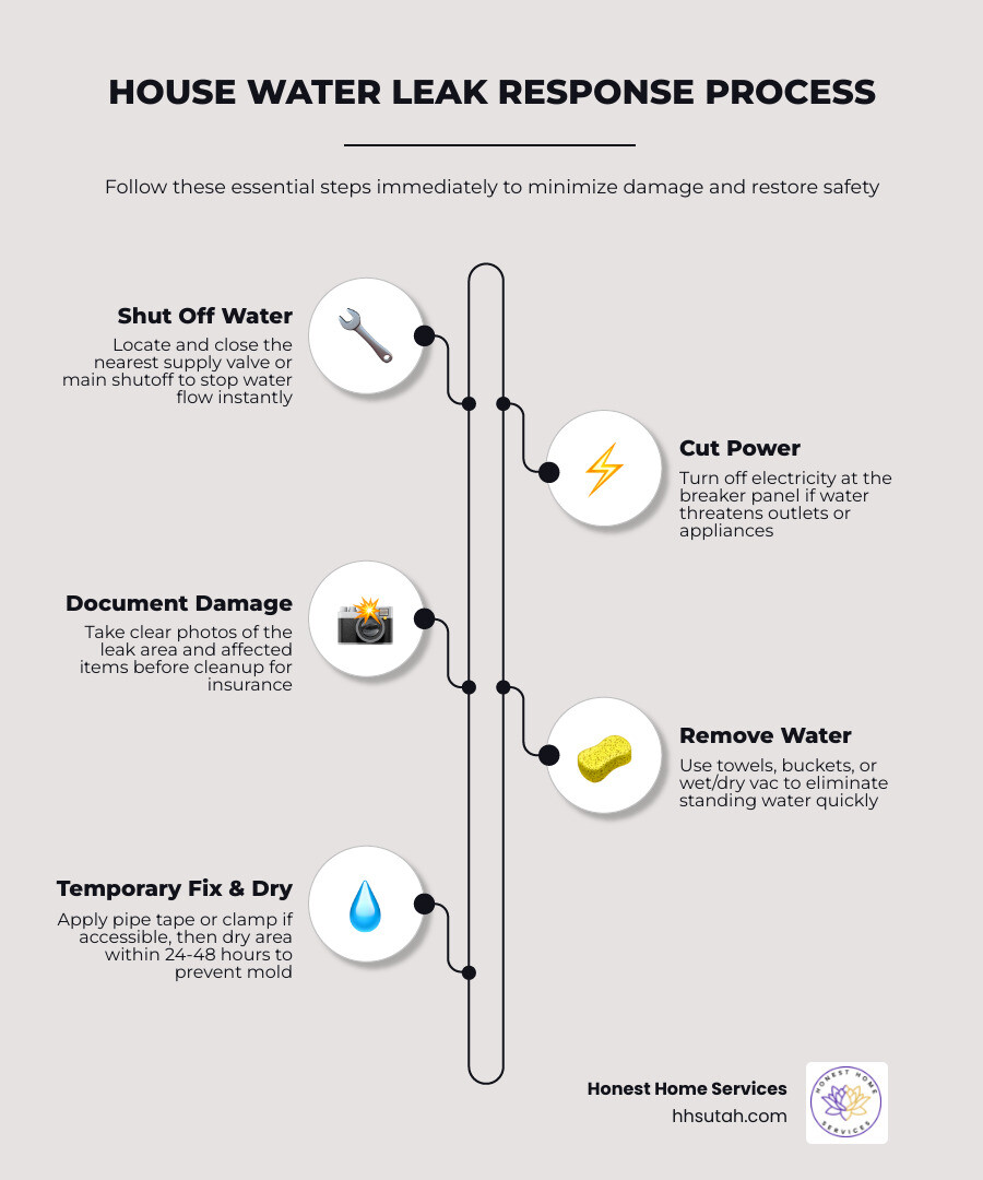 Step-by-step house water leak repair response process infographic infographic Step-by-step house water leak repair response process infographic infographic