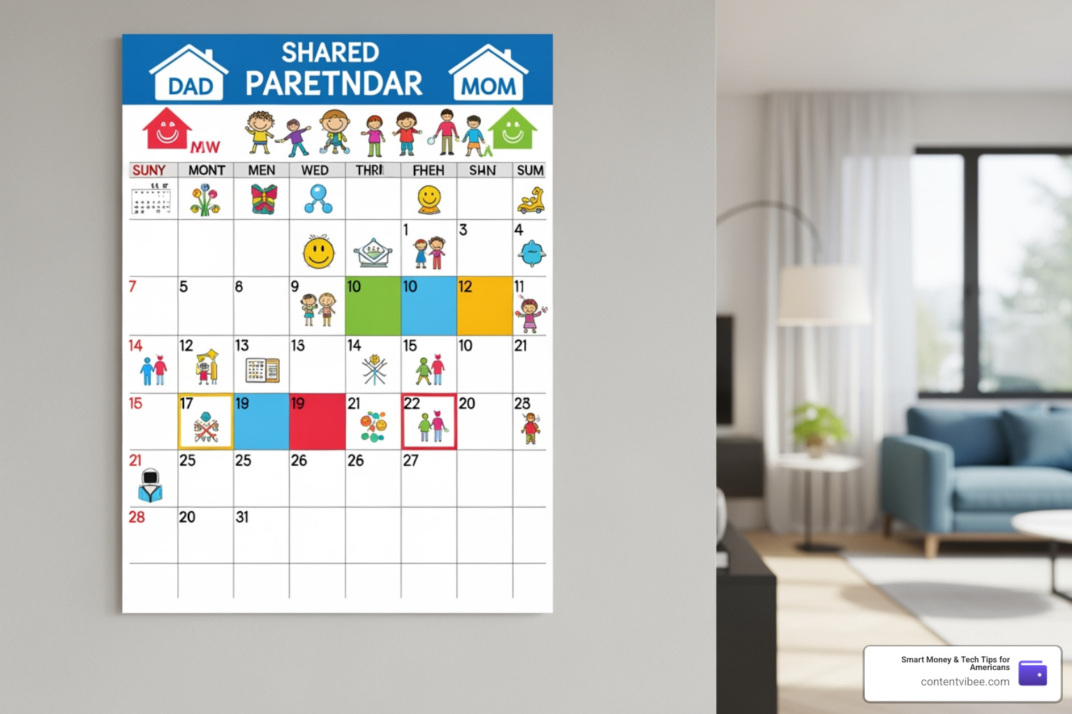 parenting calendar for custody schedule