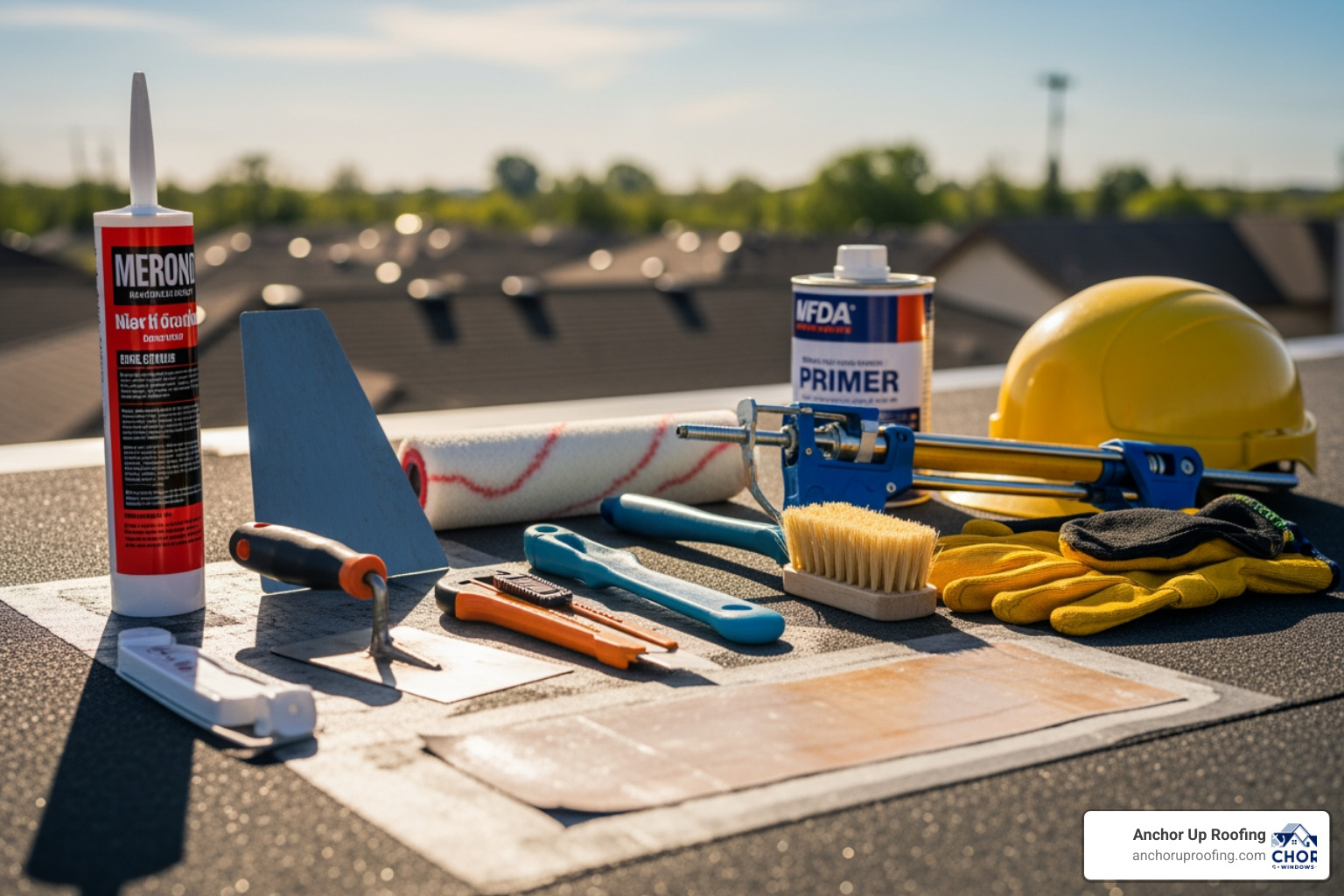 flat roof patch tools and materials