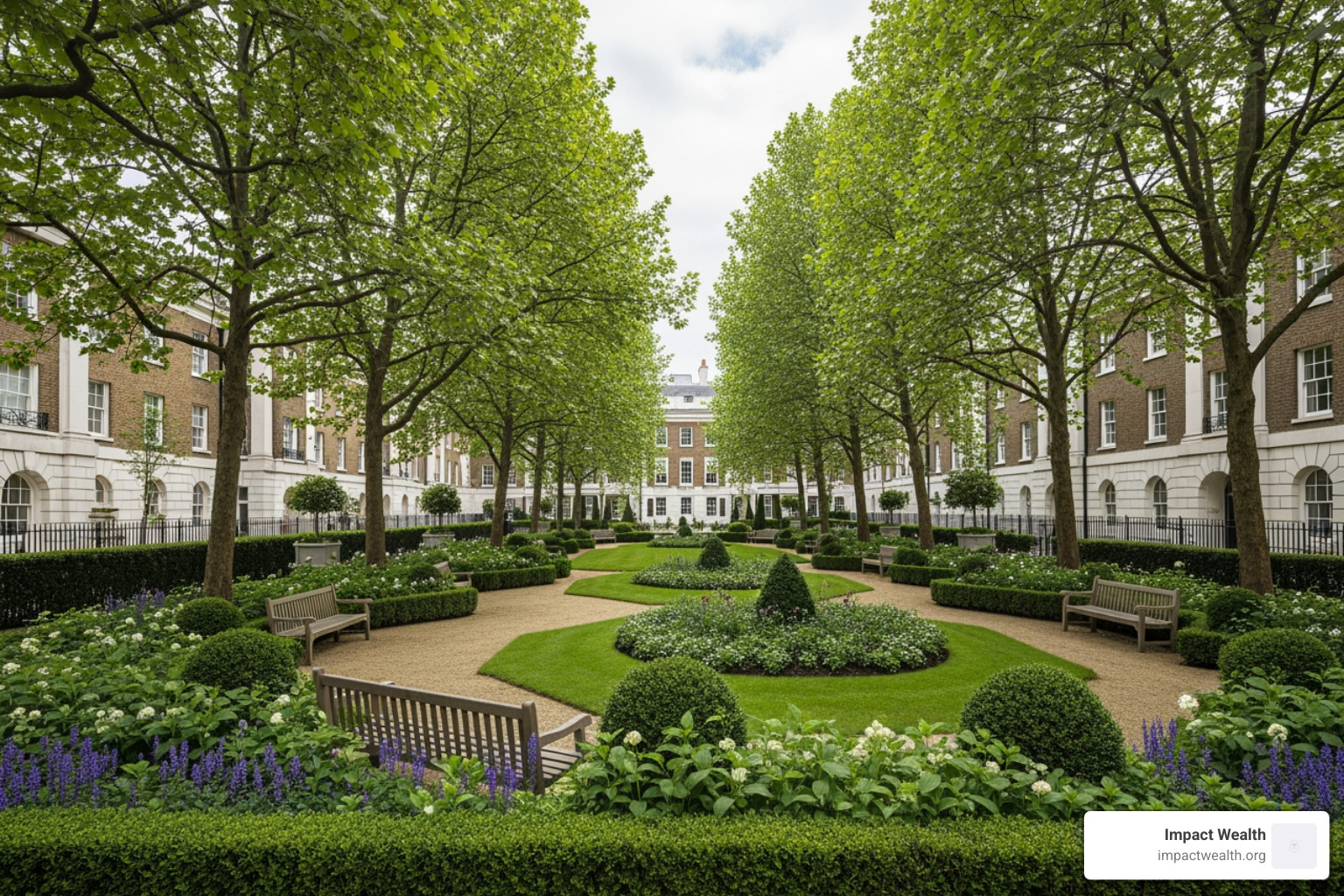 landscaped garden square at luxury development landscaped garden square at luxury development