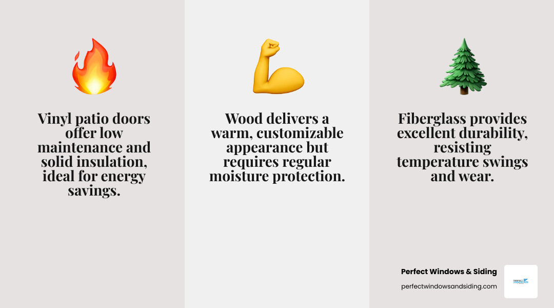 vinyl vs fiberglass vs wood patio door comparison infographic infographic vinyl vs fiberglass vs wood patio door comparison infographic infographic