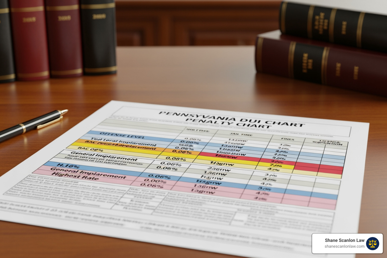 Pennsylvania DUI Penalty Chart showing BAC levels and consequences Pennsylvania DUI Penalty Chart showing BAC levels and consequences