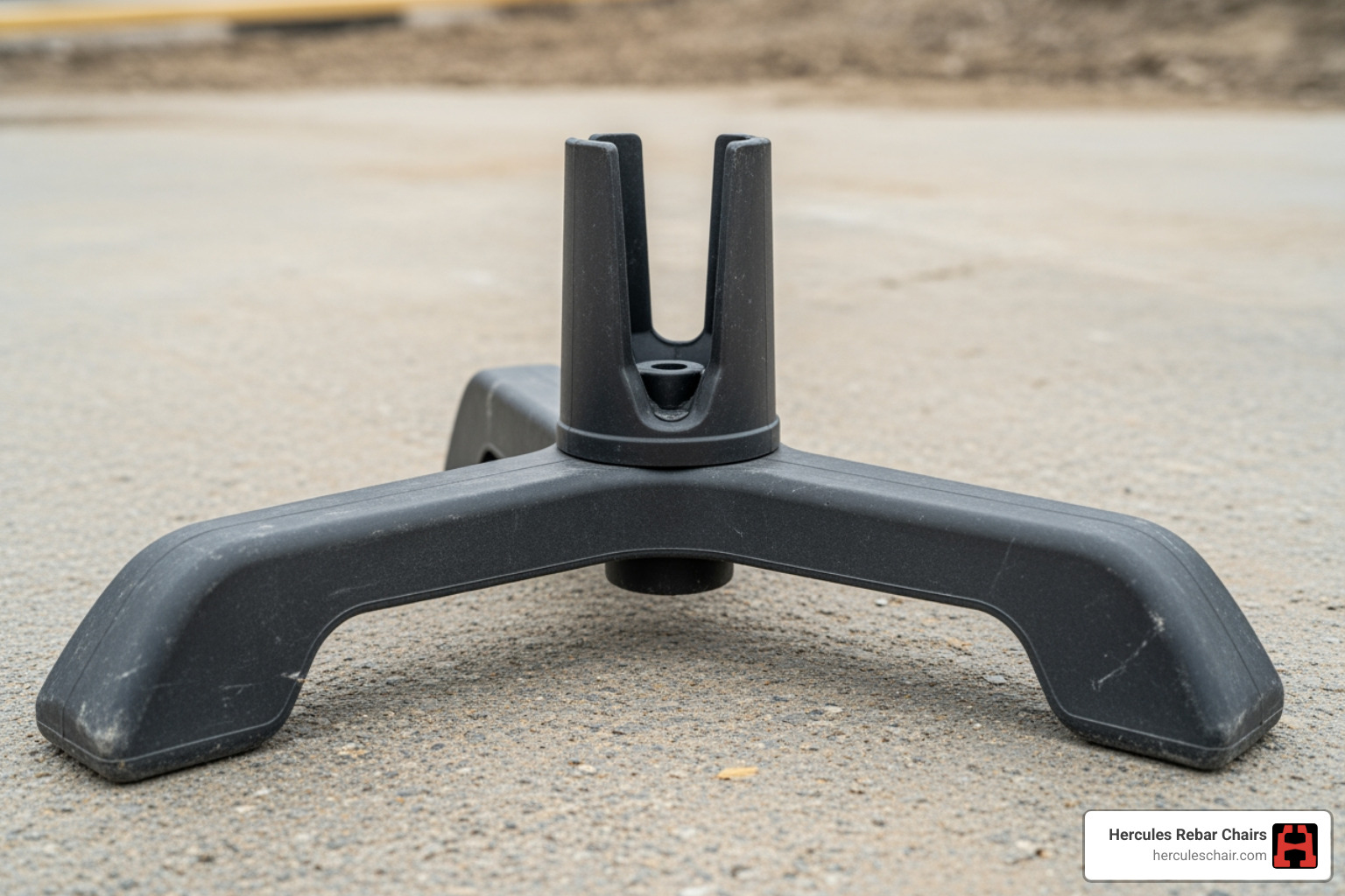 Stable heavy duty rebar chair base design