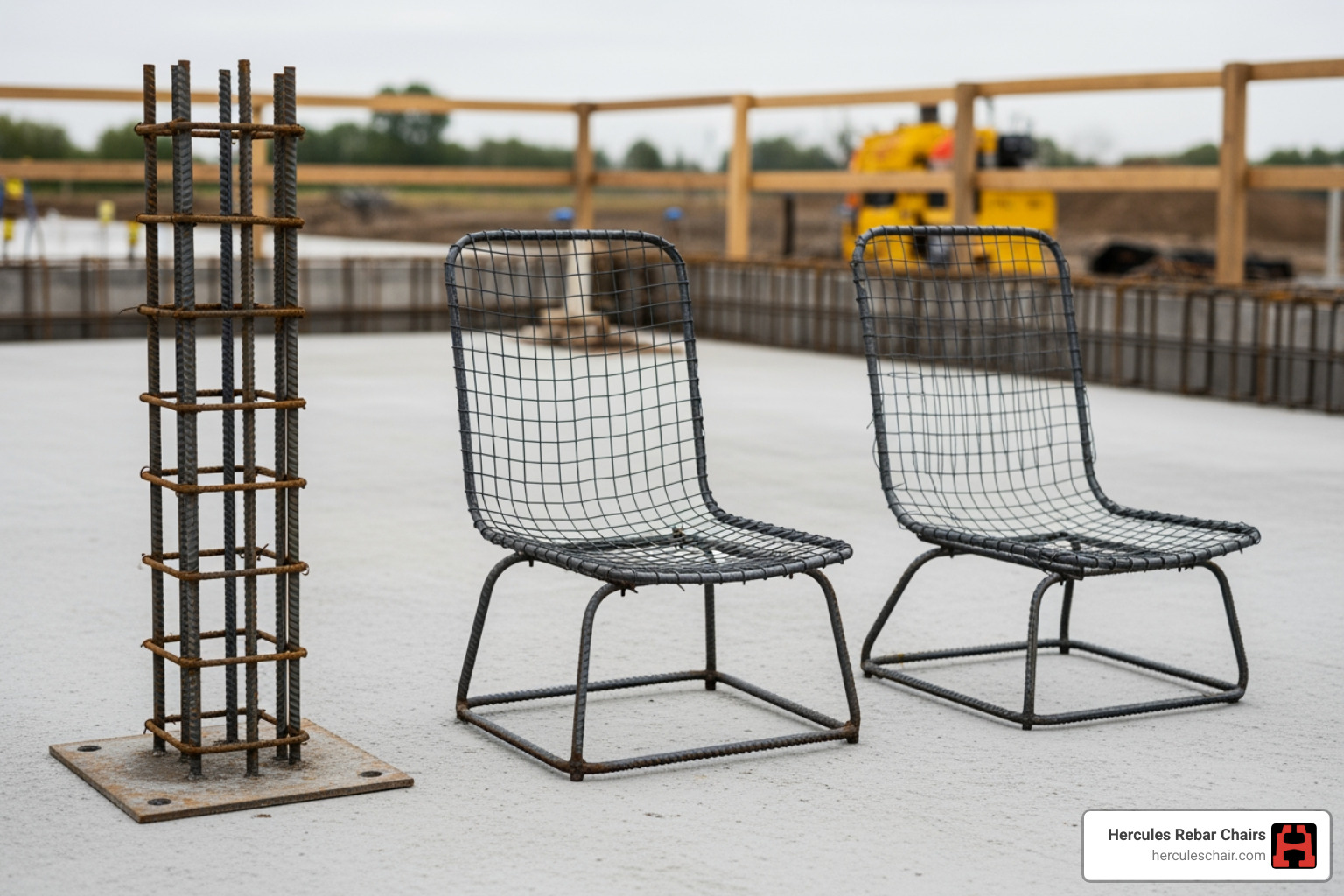 Comparison of rebar chair types: tower, slab, and mesh bolsters