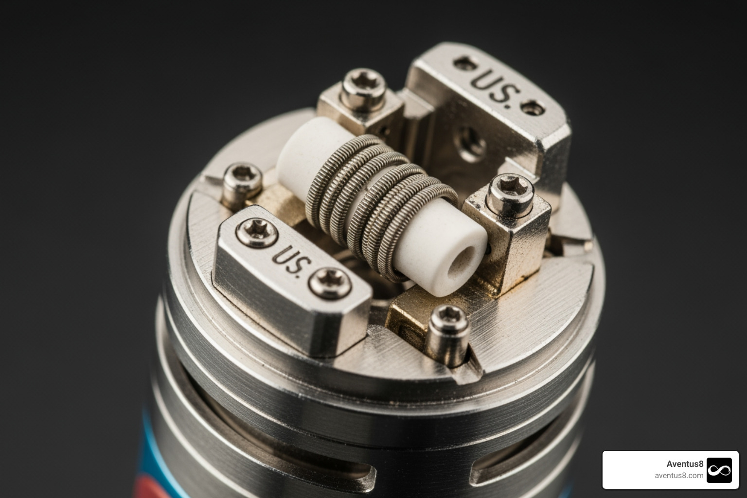 Close-up of a high-quality ceramic heating element inside a vape pen