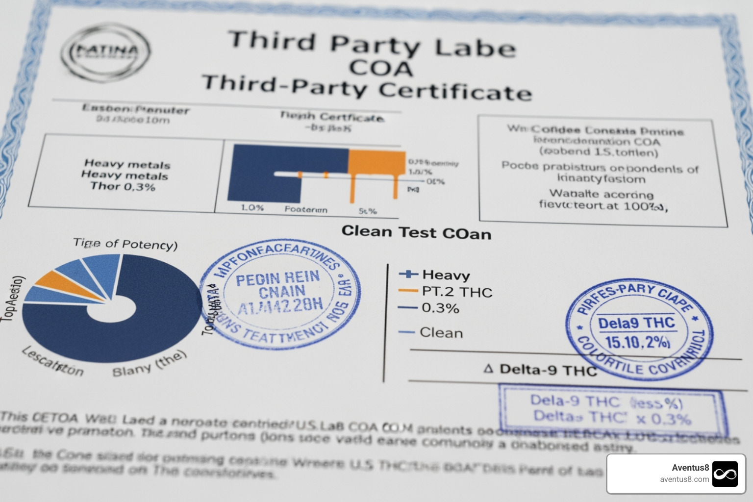 A sample third-party lab certificate (COA) showing clean results