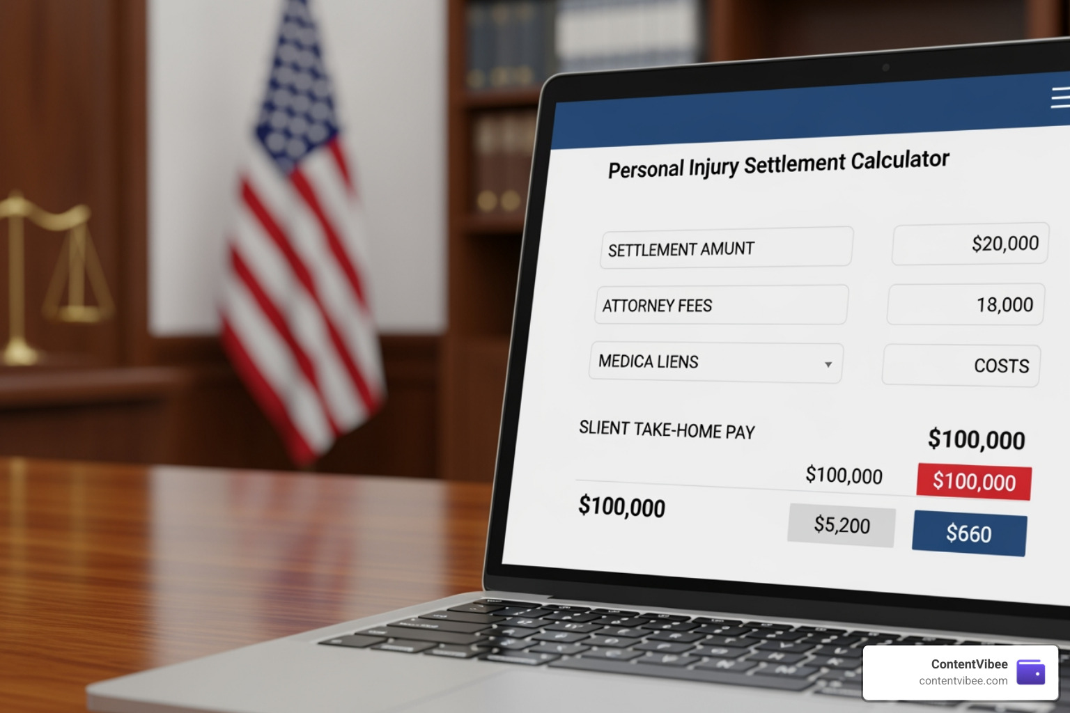 calculator screen showing settlement math