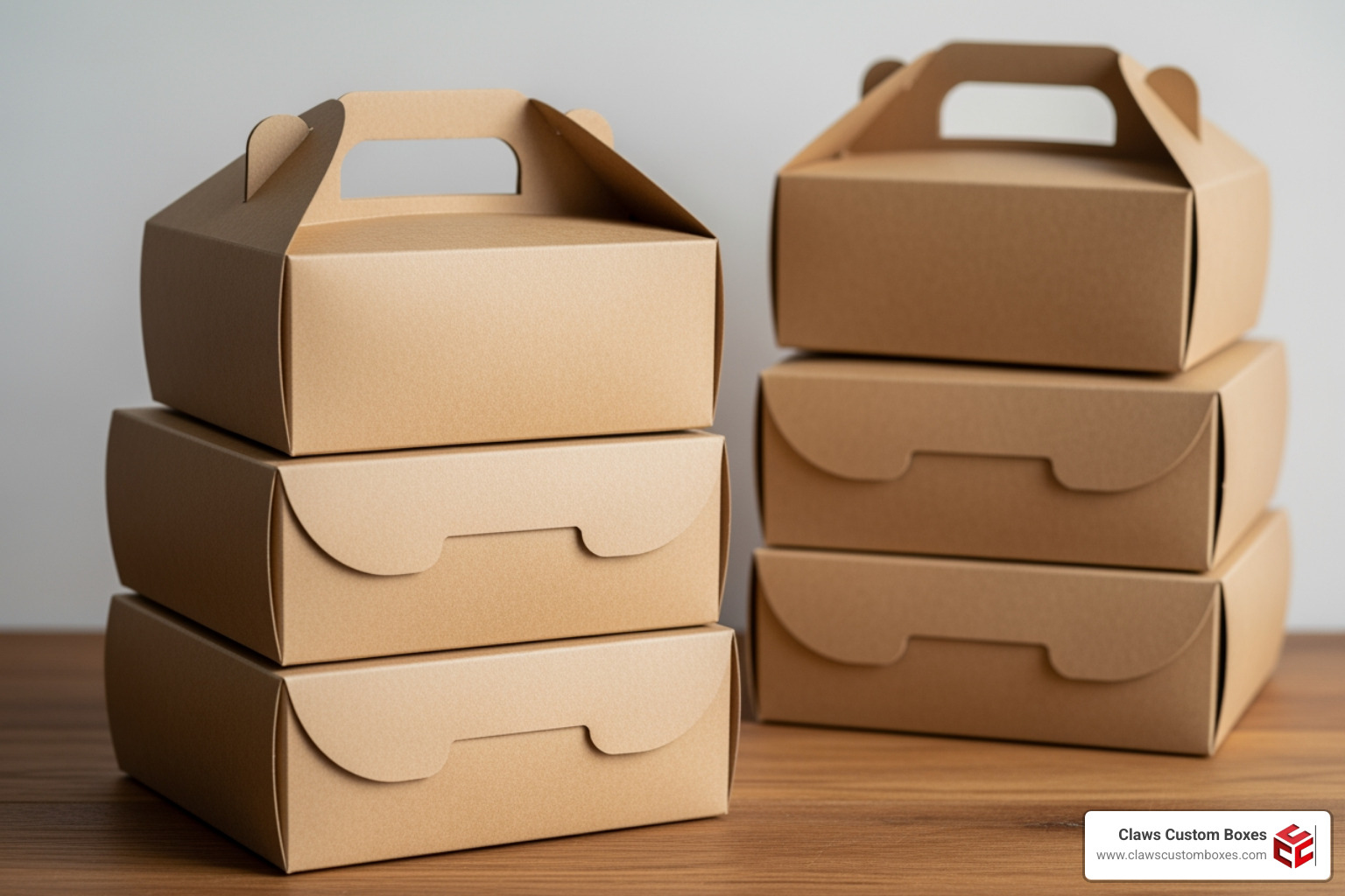 Eco-friendly kraft cake boxes with a natural, rustic look Eco-friendly kraft cake boxes with a natural, rustic look