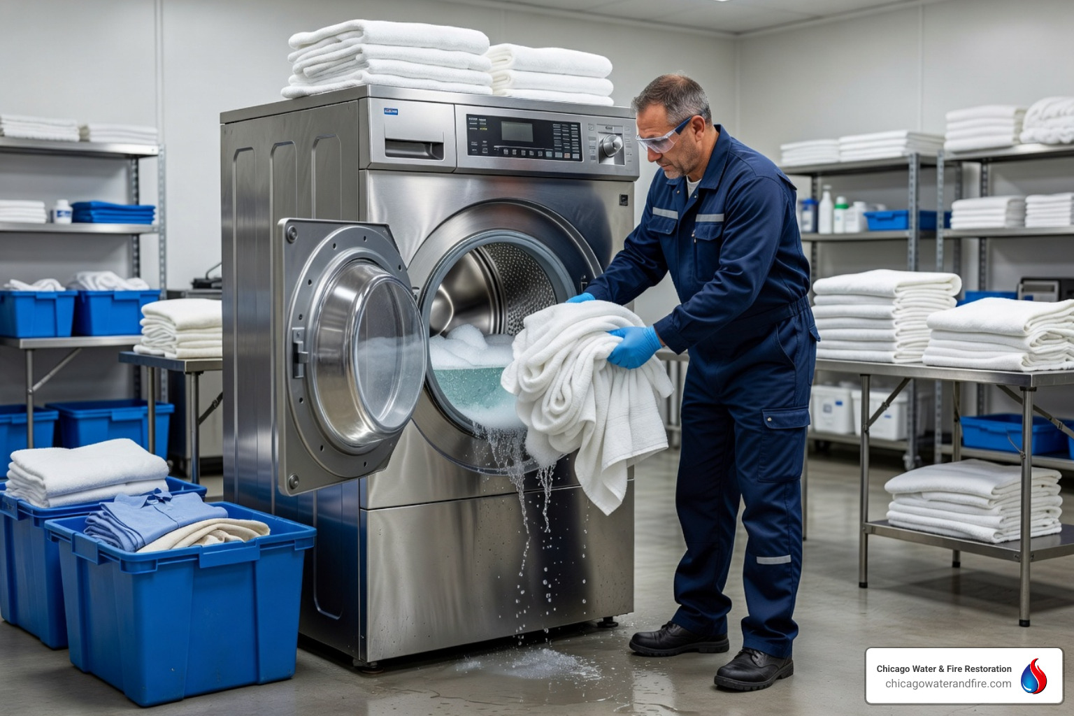 An Esporta washing system cleaning soft contents
