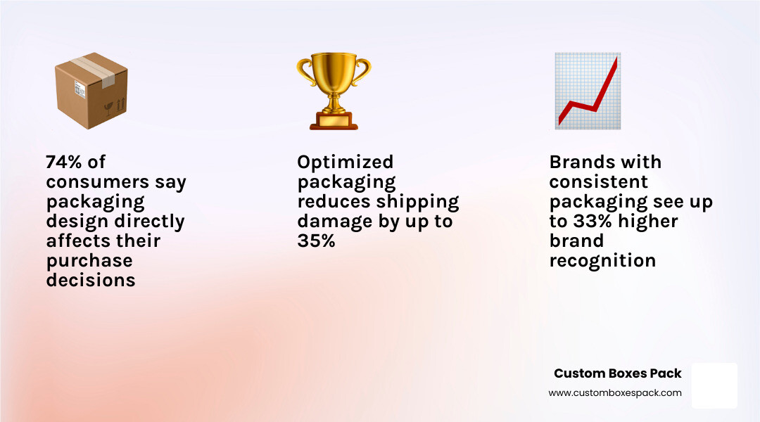 Infographic showing key stats on custom packaging impact for businesses in 2026 infographic