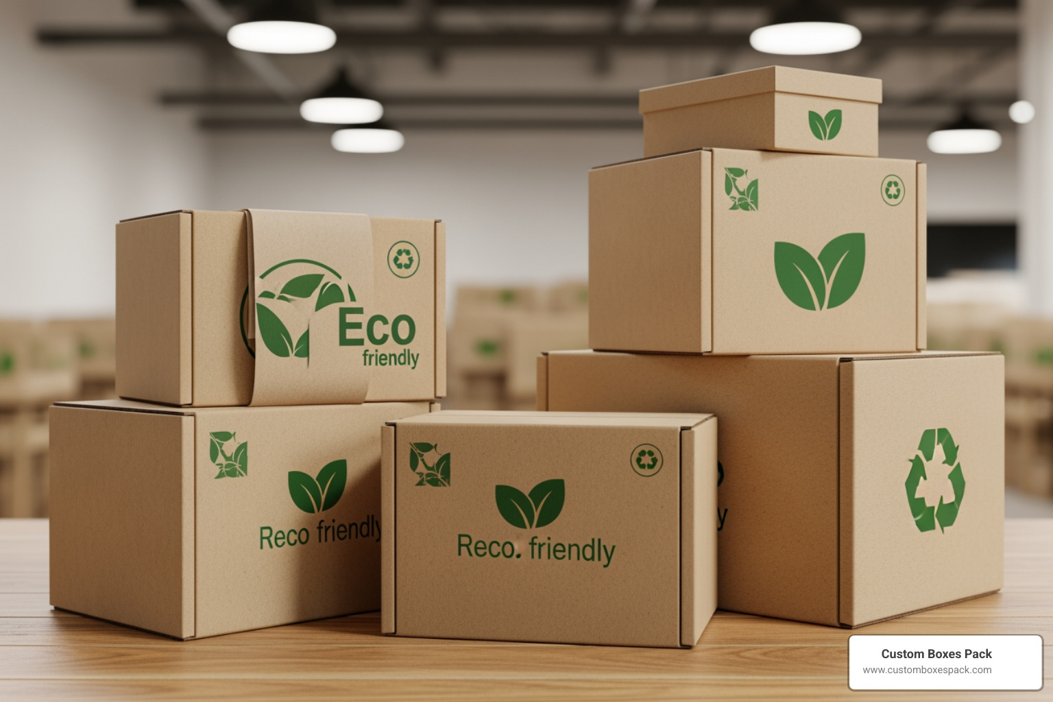 Recycled kraft boxes with eco-friendly branding